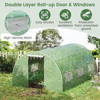 4x3x2m Outdoor Walk-in Tunnel Greenhouse 6 Roll-up Windows