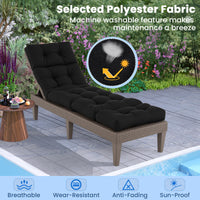 Black Outdoor Lounge Chair with 4-Position Backrest and Removable Lounge Cushion