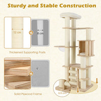 180cm Tall Wooden Cat Tree w/Cozy Perch, Condo, Space Capsule