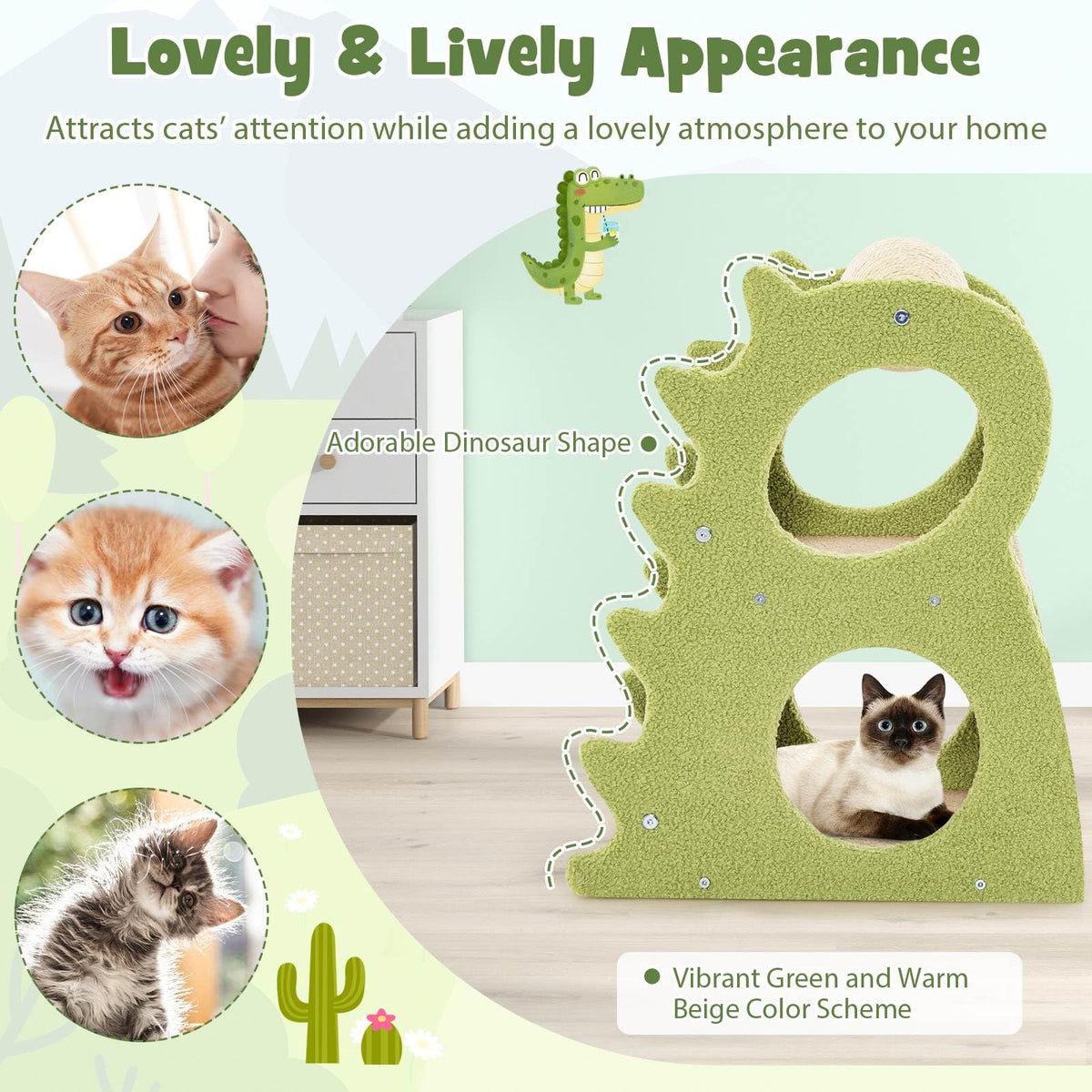 2-Tier Modern Cat Tree for Indoor Cats