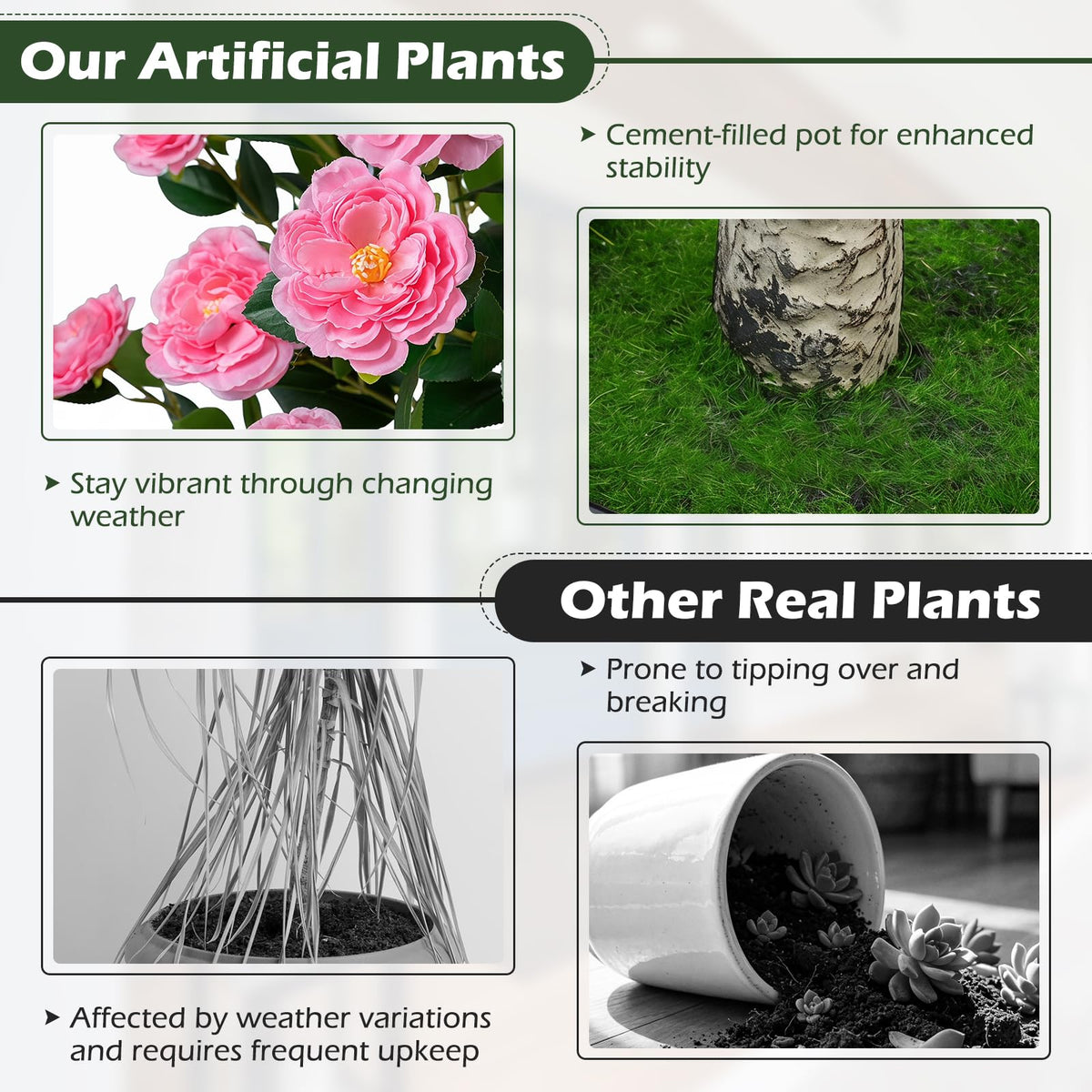 100cm Artificial Camellia Tree for Home Office or Porch Decoration