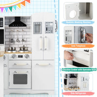 Wooden Play Kitchen with Stove for Toddlers