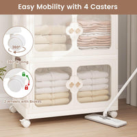 4-Tier Stackable Storage Bins with Lid 212L Closet Storage Organizer