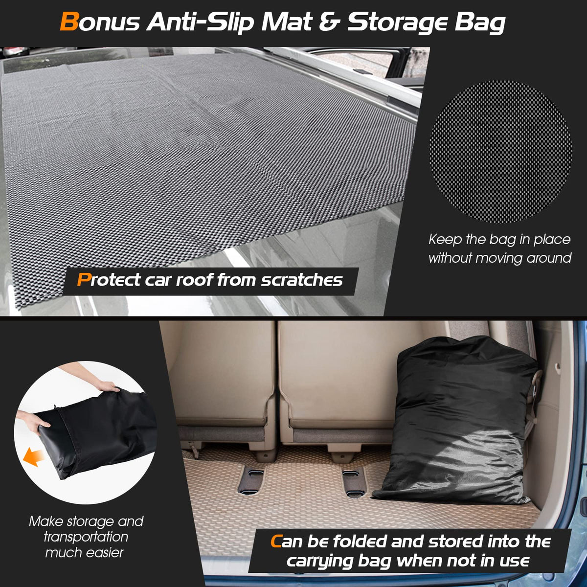600L/21 Cubic Feet Rooftop Cargo Carrier, Waterproof Car Roof Bag for All Vehicles