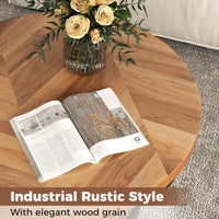 2-Tier Round Coffee Table w/Storage