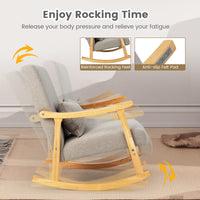 Giantex Upholstered Nursery Rocking Chair w/Lumbar Pillow