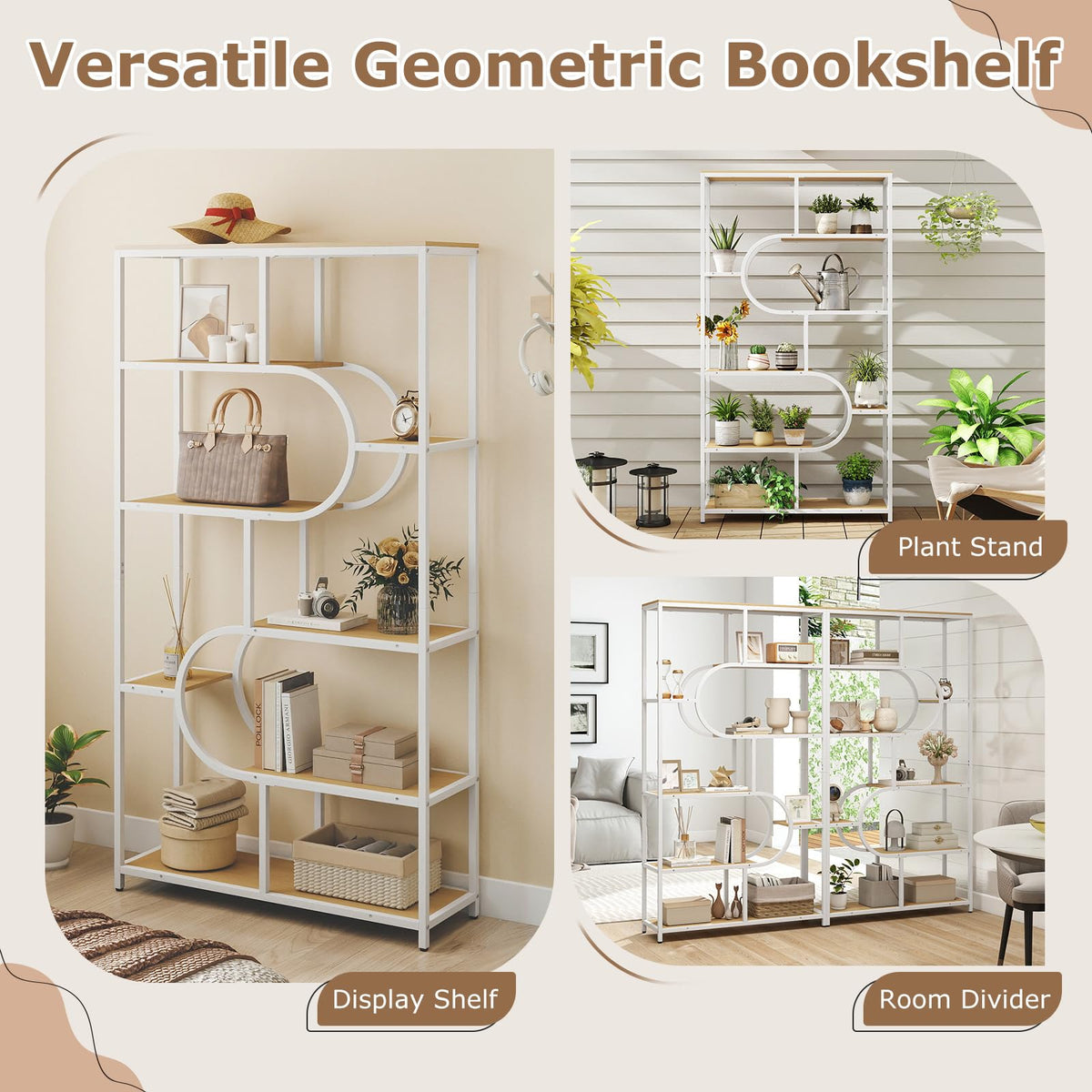 Giantex 5-Tier Bookshelf Etagere Bookcase
