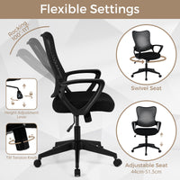 Ergonomic Office Chair with Armrests Padded Cushio Butterfly Backrest