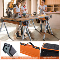 2 Pack Saw Horses, Portable Sawhorses w/ Folding Design