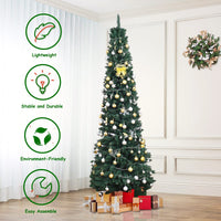 2.4M Christmas Tree, Fir Pencil Artificial Tree, Classic Natural Christmas Tree