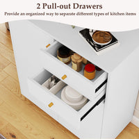 Kitchen Sideboard Buffet Cabinet with 2 Drawers 2 Doors and 3 Adjustable Shelves