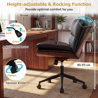 Vanity Office Chair with Wheels, Height Adjustable Swivel Task Chair