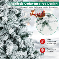 275cm Snow Flocked Artificial Christmas Tree w/PVC Branch Tips