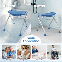 Folding Shower Chair, Aluminum Alloy Shower Seat for Inside Shower and Bath Tub