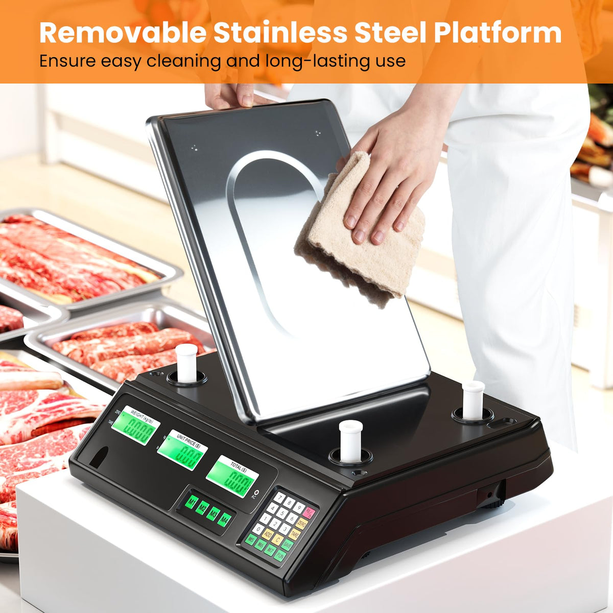 40kg Price Computing Scale with Counting Function and Stainless Steel Platform