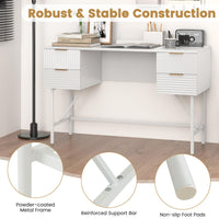 Computer Desk with 4 Drawers, 120cm Home Office Desk with Storage