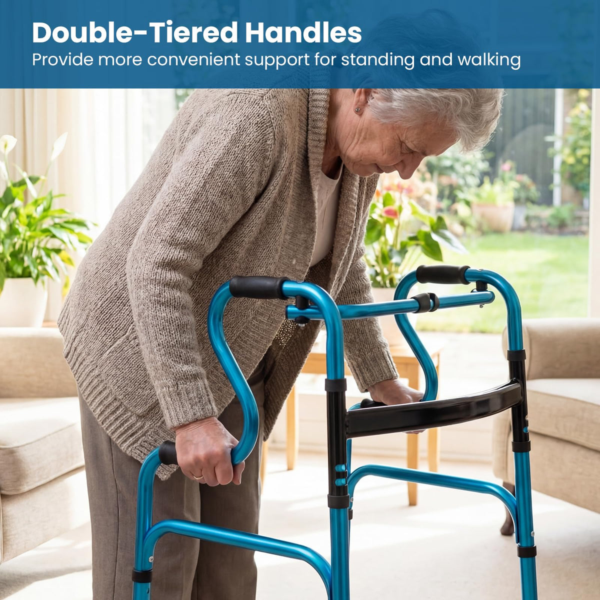Folding Walker, Height Adjustable Walking Frame