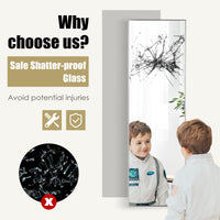 Giantex 120 x 37 cm Over the Door Mirror, Full-Length Mirror with Hooks