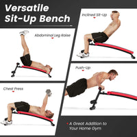 Foldable Adjustable Sit-Up Bench with Crunch Handles Home Gym Exercise Equipment