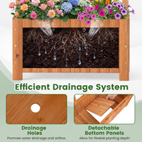 Wooden Raised Garden Bed with Trellis, 121/182 cm Outdoor Planter Box w/Privacy Screen