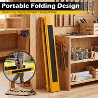 2 Pack Folding Heavy Duty Metal Saw Horses with 12 Adjustable Leg Heights and Carry Handles