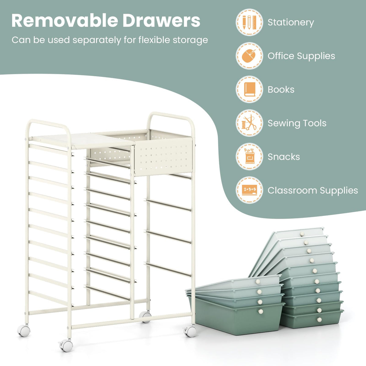 Giantex 14-Drawer Rolling Cart on Wheels