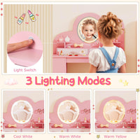 Princess Vanity Table and Chair Set with 2 Drawers