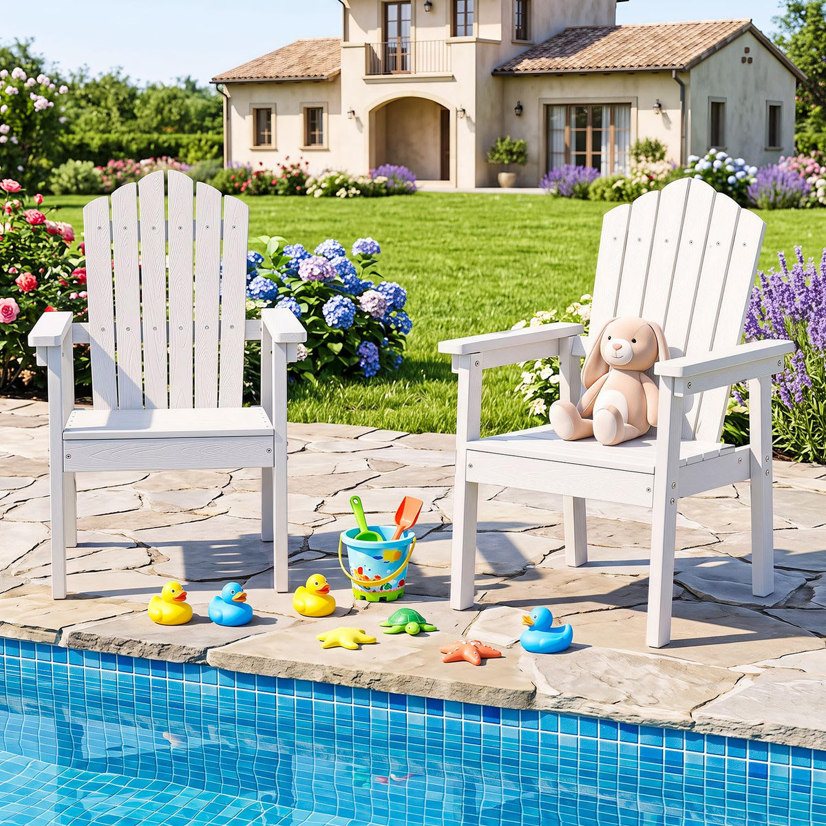 Lawn Adirondack Chairs with High Backrest and Wide Armrests
