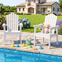 Lawn Adirondack Chairs with High Backrest and Wide Armrests
