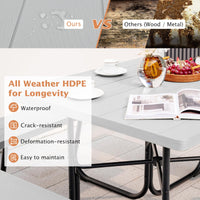 8-person Square Picnic Table Bench Set with 4 Benches 225 KG Capacity