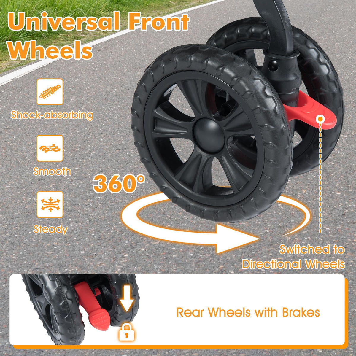 Double Pet Stroller Foldable Dog Walk Jogger with Adjustable Sunshade