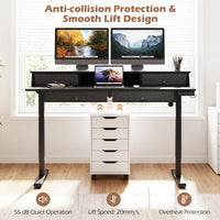 Giantex Electric Standing Desk 140cm w/Monitor Stand&Drawers