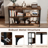 3-Tier Bookshelf with Anti Tipping Kits and Metal Frame for Home Office
