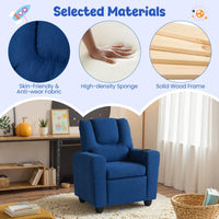 Kids Recliner Chair, PU Leather Push Back Toddler Sofa with Cup Holder