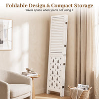 170cm Tall Wood Room Divider with 4/6 Panel