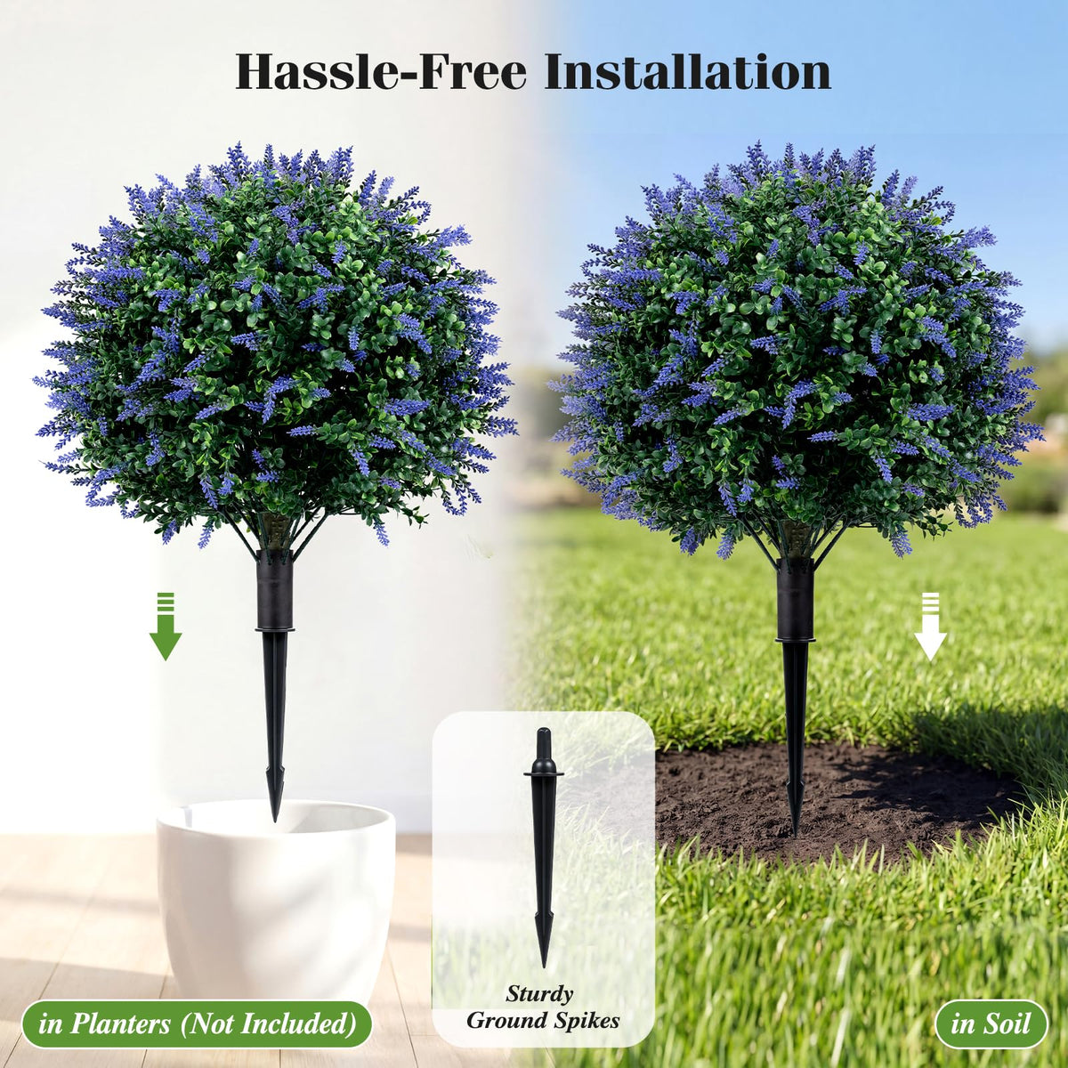 Giantex 2 Pack Artificial Lavender Boxwood Topiary Ball Trees