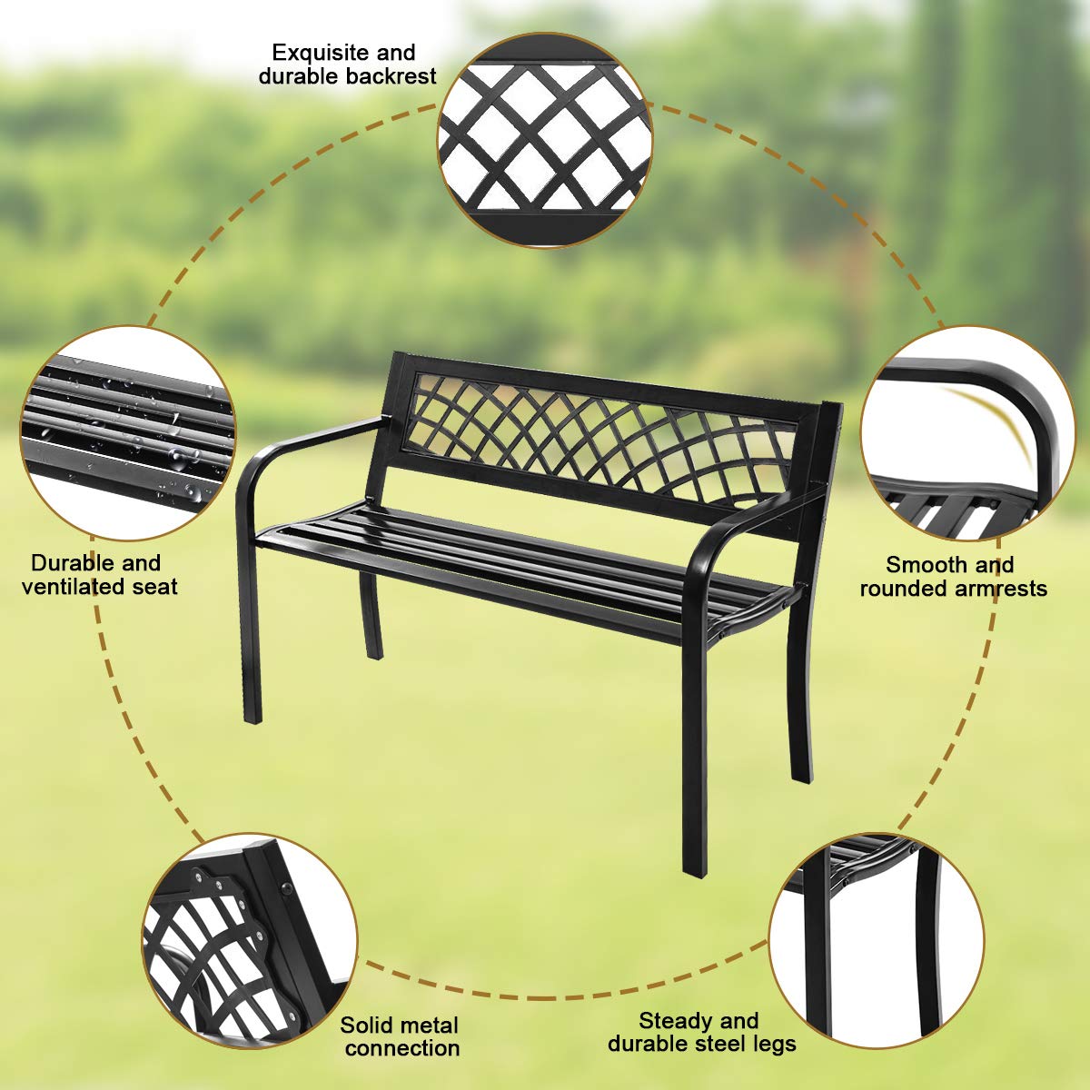 Giantex Patio Garden Bench Loveseats