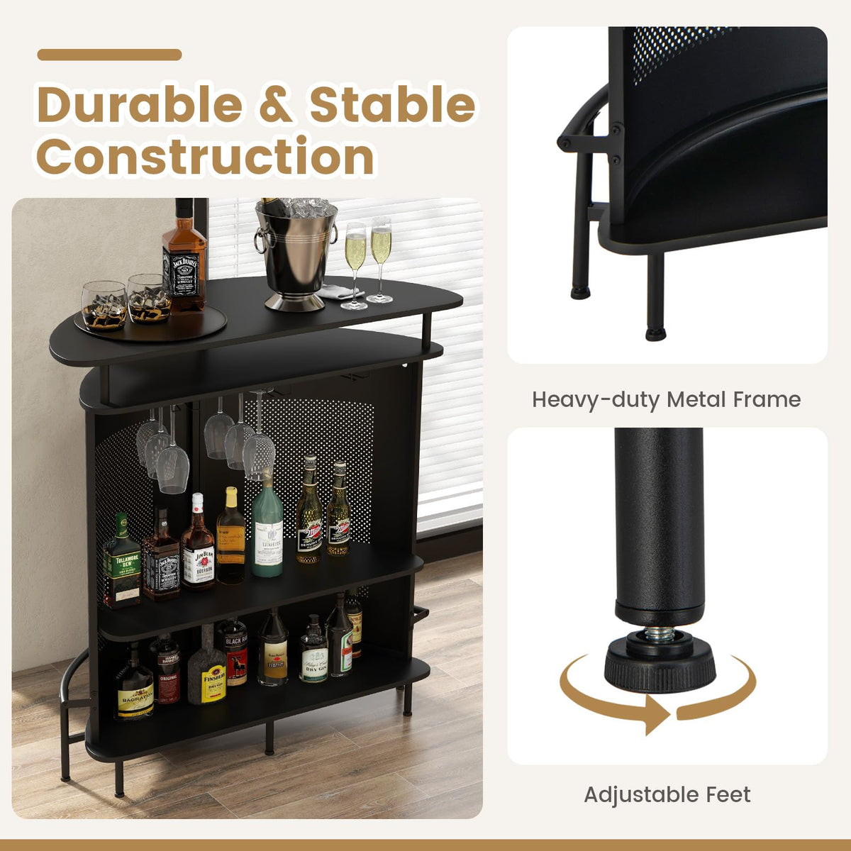 Giantex Industrial Home Bar Unit, 4-Tier Bar Table