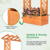 Giantex Raised Garden Bed with 2-Sided Trellis & Hanging Roof, 31" x 12.5" x 60"