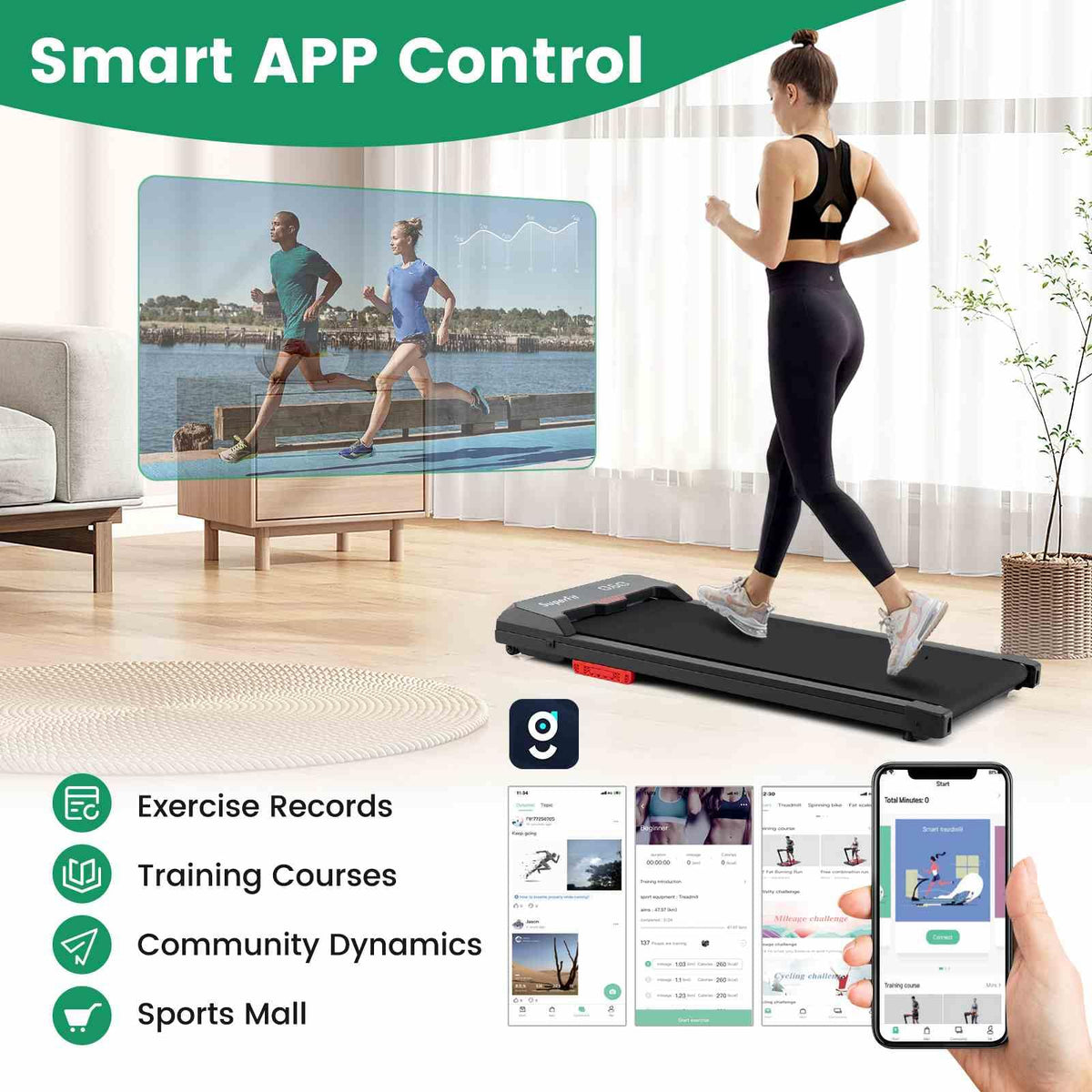 Under Desk Treadmill with Remote and APP Control