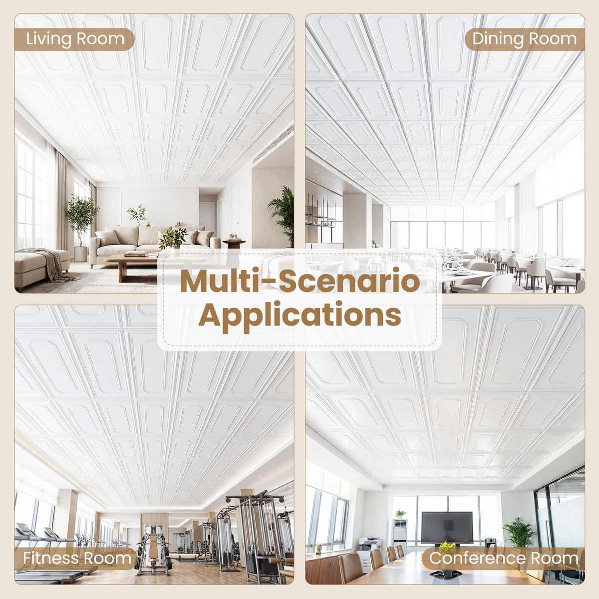 Ceiling Tiles Decorative PVC 3D Wall Panels Waterproof and Paintable