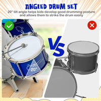 Kids Drum Keyboard Set with Stool & Microphone Stand