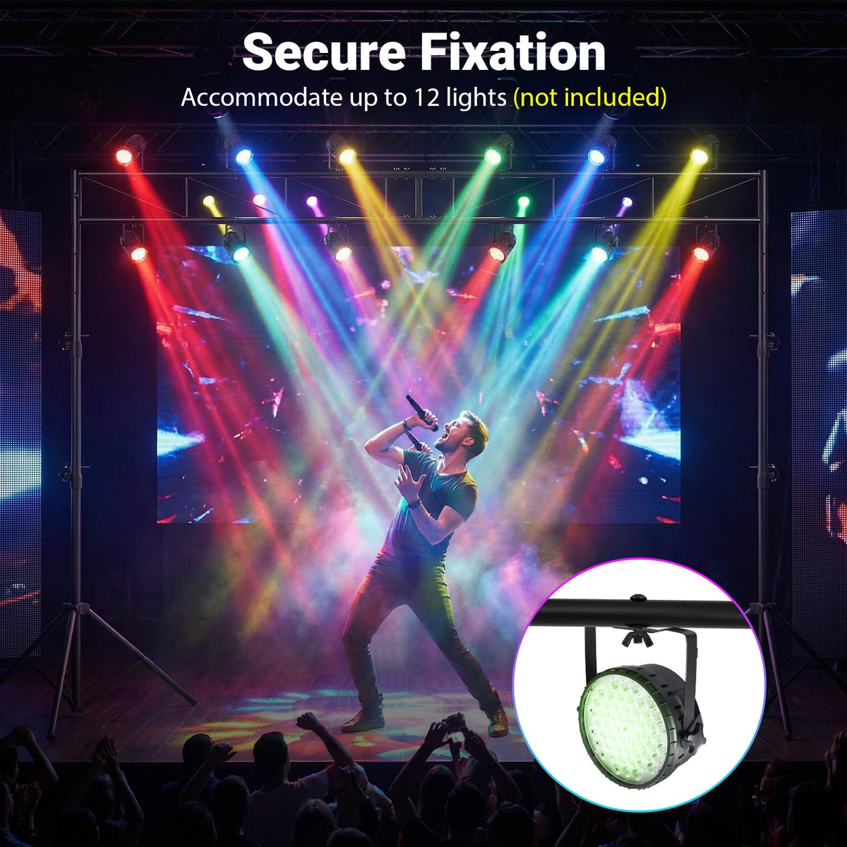 Portable Lighting stand System, Height Adjustable DJ Light Stand