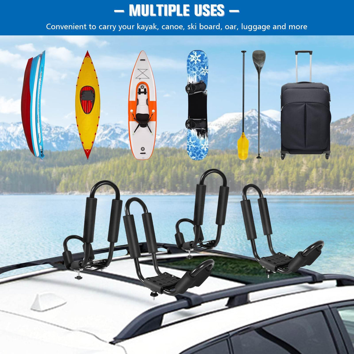 et of 4 U-Bar Kayak Racks with Bandage