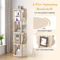 Giantex 4-Tier Rotating Bookshelf Tower with Display Stands