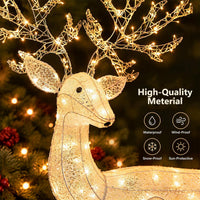 Lighted Kneeling Christmas Reindeer with 280 Warm White LED Lights