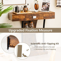 Giantex T-Shaped Console Table for Small Space, Behind Couch Table with Drawer