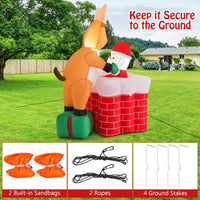 155cm Inflatable Santa Claus Climbing Chimney for Indoor/ Outdoor Party
