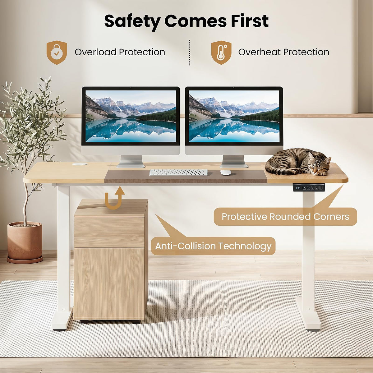 Giantex 120 CM Standing Desk, Height Adjustable Stand Up Desk