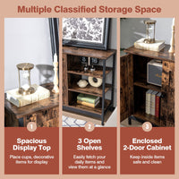 iantex Industrial Kitchen Buffet Cabinet, Multipurpose Console Table w/2-Door Cabinet, Adjustable Inside Shelf